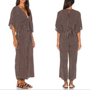 NWT FAITHFULL THE BRAND San Marino Striped Print Tilos Jumpsuit Blue Red Size 2